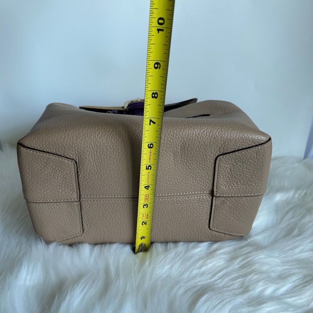 Coach Kleo Taupe Multi Colorblock Pebbled Leather Backpack NEW - Picture 12 of 12